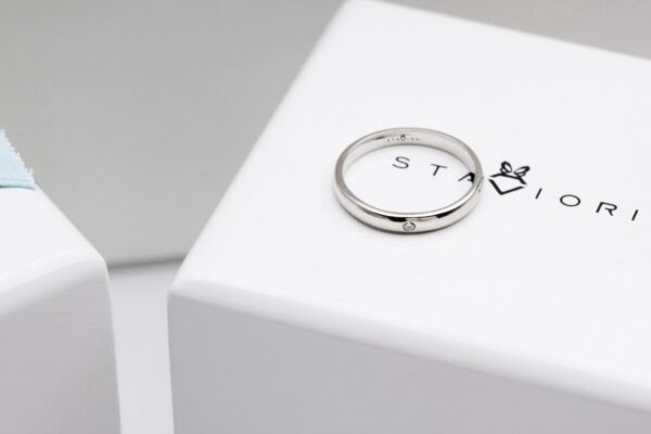 Złota obrączka PBD4790 - Diament - obrazek 10